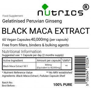 Black Maca Extract Gelatinised Maca 40000mg  V Capsules