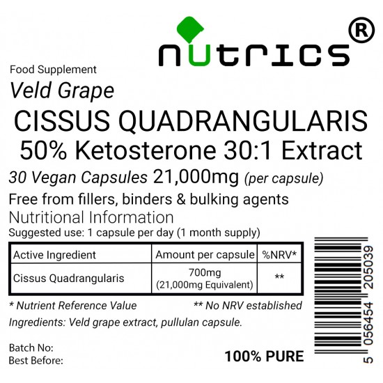  Cissus Quadrangularis 21,000mg V Capsules 