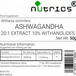 ASHWAGANDHA ROOT EXTRACT 20:1 Ratio Powder 