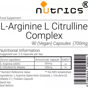 L Arginine and L Citrulline Complex  Capsules   