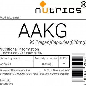 Arginine AAKG  820mg V Capsules