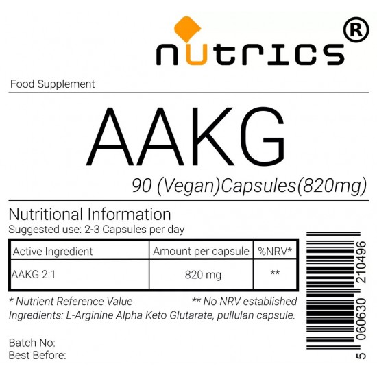 Arginine AAKG  820mg V Capsules