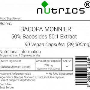 Bacopa Monnieri 50:1 Extract 39,000mg V Capsules