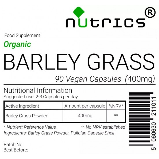 Organic Barley Grass  400mg V Capsules