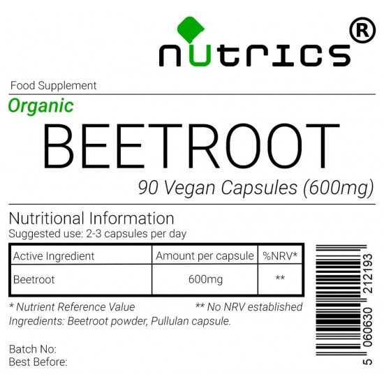 Beetroot (Organic) 600mg V Capsules