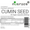 Cumin Seed 600mg PURE Vegan Capsules