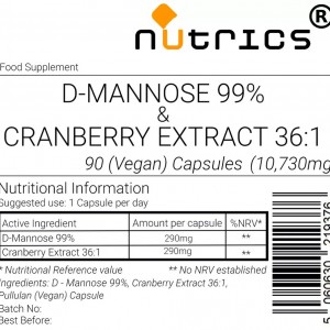 D Mannose and Cranberry Extract 10,730mg  V Capsules