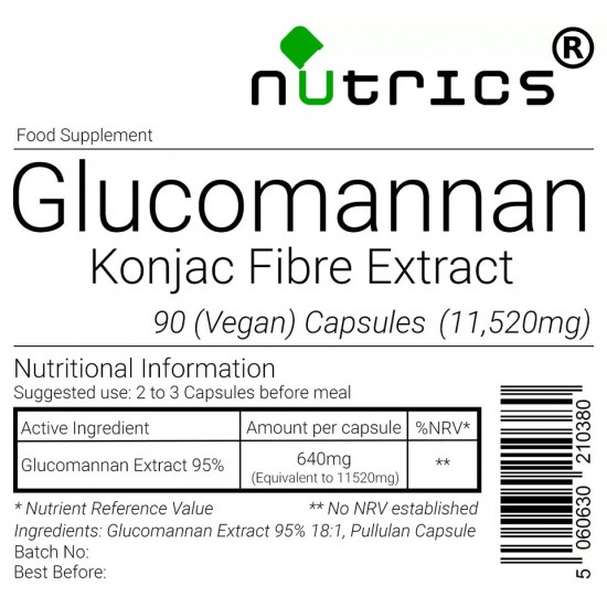 Glucomannan konjac Fibre Extract 11,520mg V Capsules