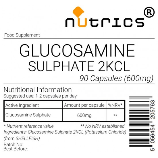 Glucosamine Sulfate 2KCl 600mg Capsules