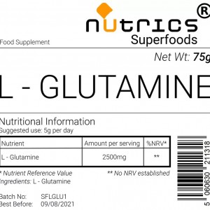 L GLUTAMINE Pharmaceutical Grade Vegan Powder