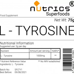 L TYROSINE Pharmaceutical Grade Vegan superfood Powder