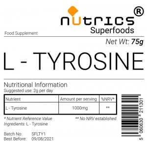 L TYROSINE Pharmaceutical Grade Vegan superfood Powder