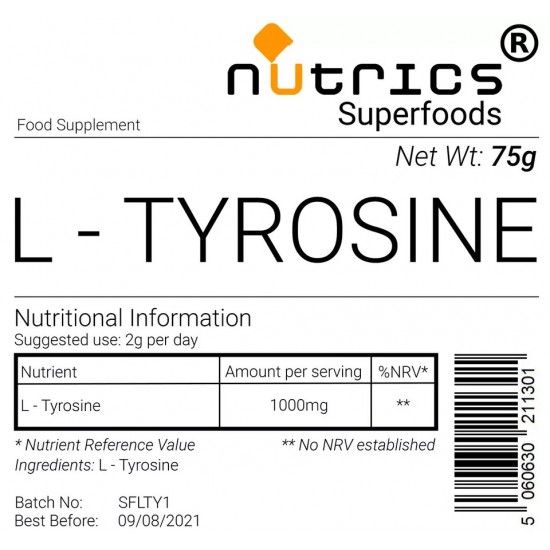 L TYROSINE Pharmaceutical Grade Vegan superfood Powder