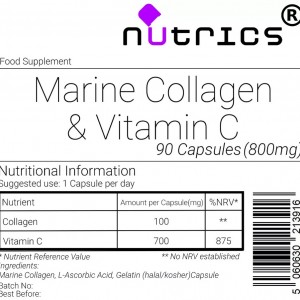 Marine Collagen & Vitamin C 800mg Capsules