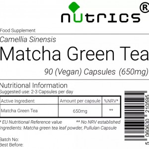 Matcha Green Tea 650mg V Capsules