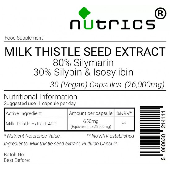 Milk Thistle Extract 26,000mg V Capsules