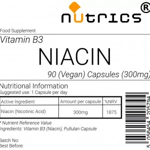 NIACIN Vitamin B3 300mg Vegan Capsules