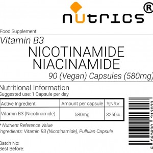 NICOTINAMIDE NIACINAMIDE Vitamin B3 Vegan Capsules 