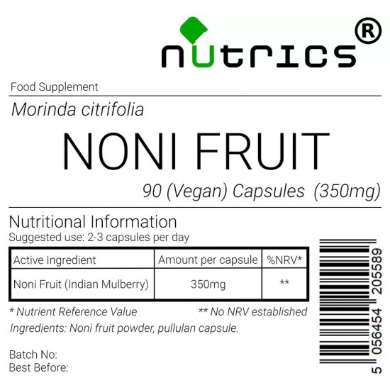  NONI FRUIT 350mg x 90 Vegan Capsules