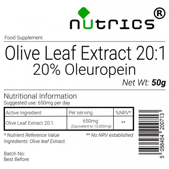 OLIVE LEAF 20:1 EXTRACT 50g Powder