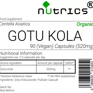 Organic Gotu Kola 520mg V Capsules