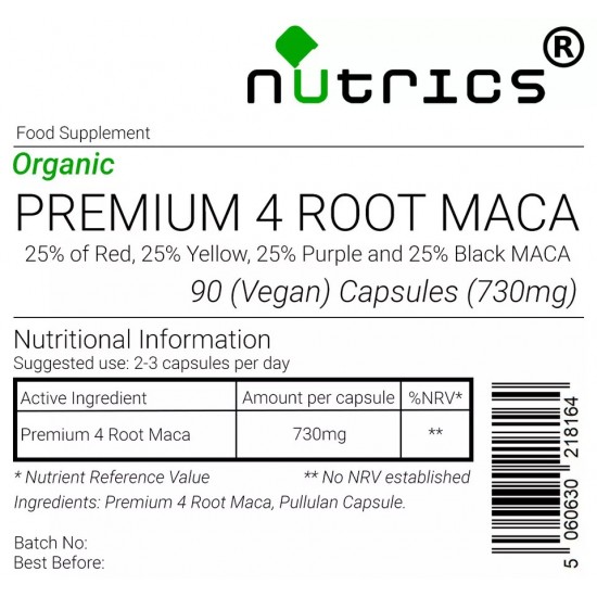 Premium 4 Root Maca 730mg V Capsules