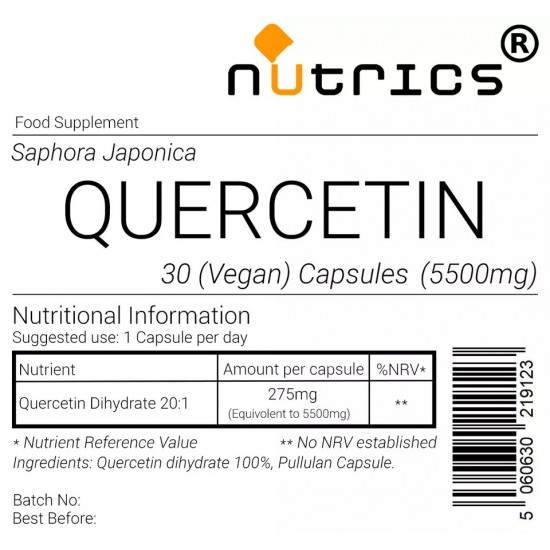 Quercetin Dihydrate 98% Extract  5500mg V Capsules