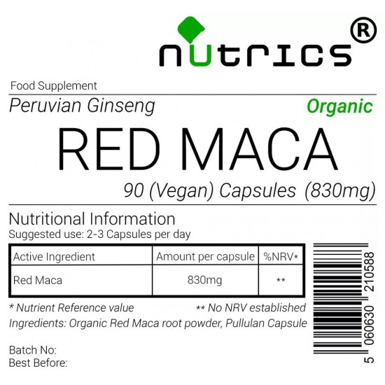 Red Maca (Organic) 830mg V Capsules