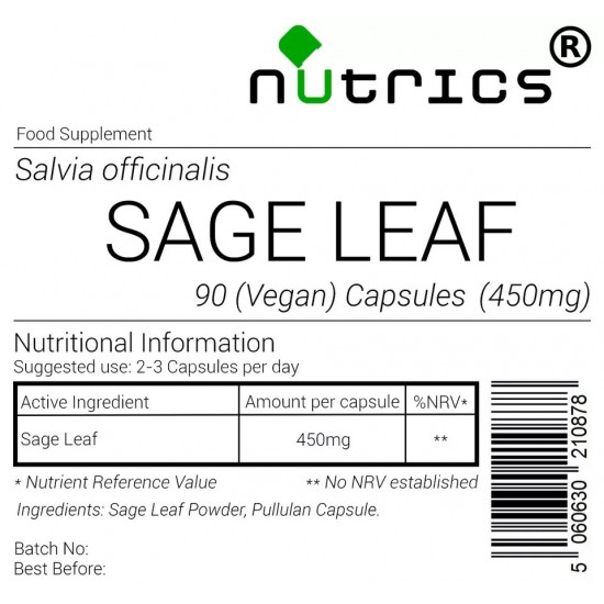 Sage Leaf 450mg V Capsules