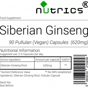 Siberian Ginseng Root 620mg V Capsules