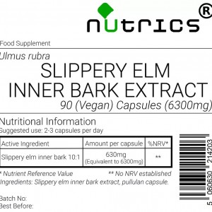 Slippery Elm Inner Bark Extract Capsules 630mg V Capsules