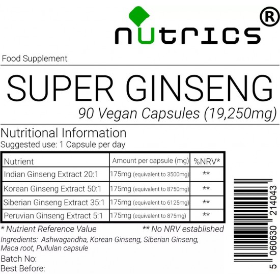 Super Ginseng 19,250mg V Capsules