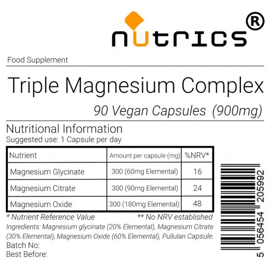 TRIPLE ELEMENTAL MAGNESIUM COMPLEX 900mg capsules