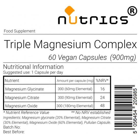 TRIPLE ELEMENTAL MAGNESIUM COMPLEX 900mg capsules