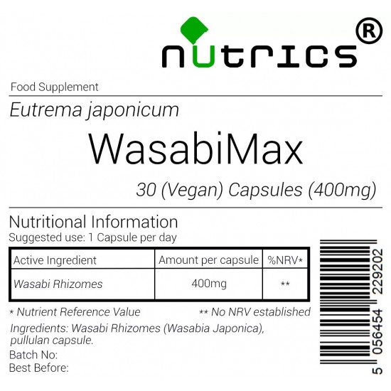 WasabiMax 400mg Potent Wasabi Powder VEGAN Capsules