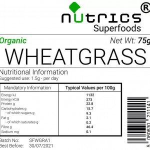 Wheatgrass Vegan Powder Superfood (Organic)