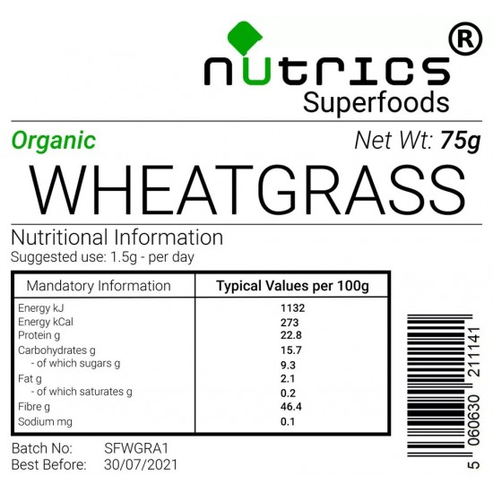 Wheatgrass Vegan Powder Superfood (Organic)