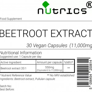 BEETROOT EXTRACT 20:1 11,000mg Vegan Capsules