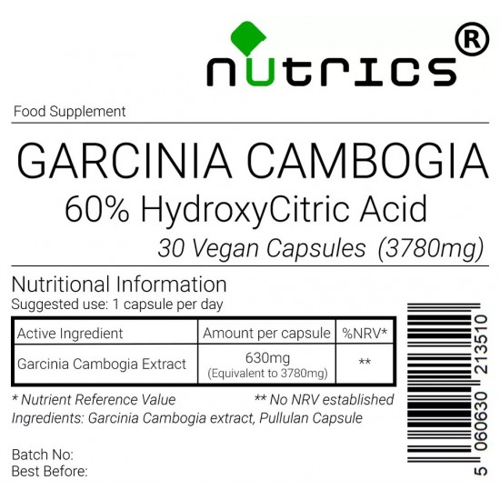 Garcinia Cambogia Extract 3,780mg V Capsules