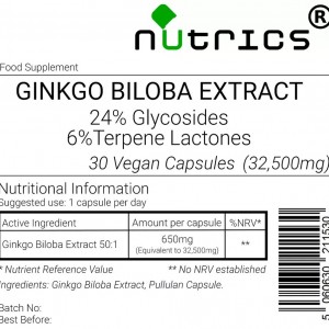 Ginkgo Biloba Extract 32,500mg V Capsules