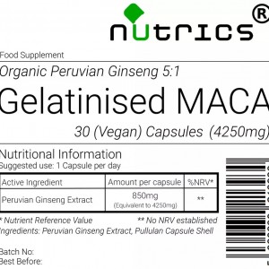 Gelatinised Maca (Organic) 4250mg V Capsules