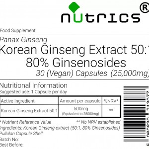 Korean Ginseng 25,000mg V Capsules 