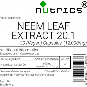 Neem Leaf Extract 12,000mg V Capsules