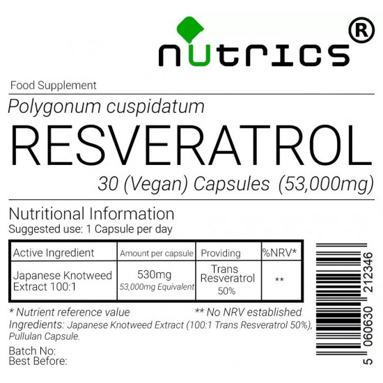 Resveratrol Extract 53000mg V Capsules 