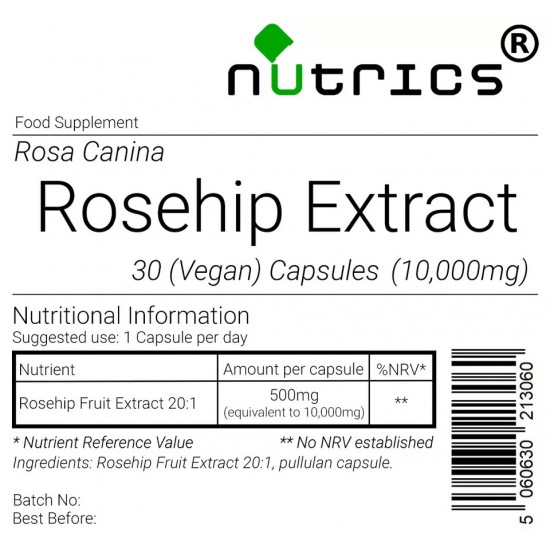 Rosehip Fruit Extract 10,000mg V Capsules