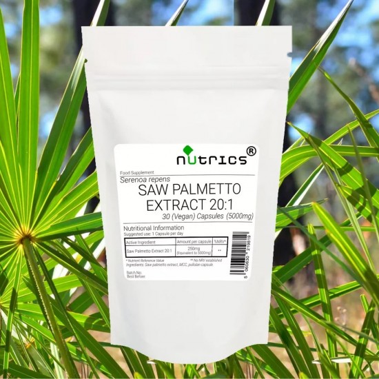 SAW PALMETTO EXTRACT 5000mg  Vegan Capsules