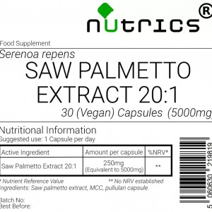 SAW PALMETTO EXTRACT 5000mg  Vegan Capsules