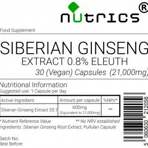 Siberian Ginseng Extract 21,000mg V Capsules