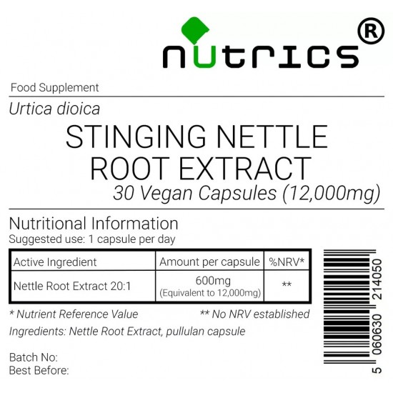 Stinging Nettle Root, 20:1 Extract, 12,000mg V Capsules