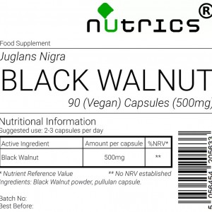 BLACK WALNUT 500mg x 90 Vegan Capsules 